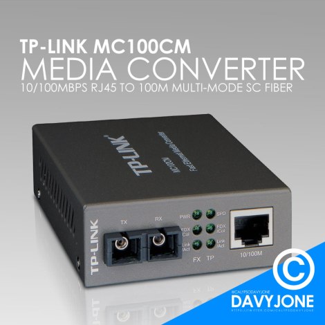 TP-LINK MC100CM Media Converter 10/100Mbps RJ45 to 100M multi-mode SC fiber
